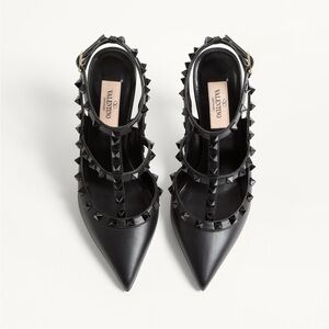 ◼️Valentino | 7.5 | Rockstud Ankle Strap Pump With Tonal Studs 100 mm AUTHENTIC